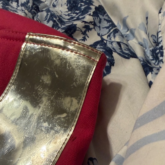 Rare Pink Canvas Tory Burch Tote Bag with Gold Accents - Picture 14 of 16